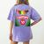 Crayon Box Fun Teacher Student Crayon Squad Halloween 2022 Women's Comfort Colors T-Shirt Back Print Violet