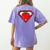 Cute Distressed Super Teacher Superhero Apple Shirt Women's Comfort Colors T-Shirt Back Print Violet Cute Distressed Super Teacher Superhero Apple Shirt Women's Comfort Colors T-Shirt Back Print Violet