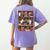 Cute Ghost Book Reading Books Lover Spooky Teacher Halloween Women's Comfort Colors T-Shirt Back Print Violet