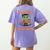 Cute Halloween Teacher Librarian Frankenstein Reading Books Women's Comfort Colors T-Shirt Back Print Violet
