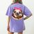 Cute Pug Shirt Donut Girls Dog Women's Comfort Colors T-Shirt Back Print Violet