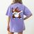 Dabbing Red Boston Terrier Dab Dance Dog Men Women Kids Women's Comfort Colors T-Shirt Back Print Violet