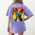 Dog Boston Terrier Hawaiian Women's Comfort Colors T-Shirt Back Print Violet