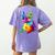 Dog Lover Boston Terrier Dog Colorful Boston Terrier Men Women Kids Women's Comfort Colors T-Shirt Back Print Violet