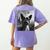 Dog Mom Dad Alien Selfie Boston Terrier UFO For Men Women Women's Comfort Colors T-Shirt Back Print Violet