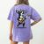 Dog Playing Guitar Singing Boston Terrier For Men Women Girls Kids Women's Comfort Colors T-Shirt Back Print Violet