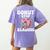 Donut Stop Reading Kawaii Teacher Preschool Kindergarten Women's Comfort Colors T-Shirt Back Print Violet