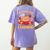 Fall In Love With Learning Pumpkin Thanksgiving Teacher Fall Women's Comfort Colors T-Shirt Back Print Violet
