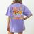 Fall In Love With Learning Fall Teacher Thanksgiving Retro Women's Comfort Colors T-Shirt Back Print Violet