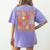 Fall In Love With Music Groovy Thanksgiving Music Teacher Men Women Girls Kids Women's Comfort Colors T-Shirt Back Print Violet
