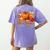 Fall Vibes Costume Teacher Thanksgiving Leopard Gnome Women's Comfort Colors T-Shirt Back Print Violet