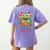 Feed The Reading Monster Halloween Teacher Women's Comfort Colors T-Shirt Back Print Violet Feed The Reading Monster Halloween Teacher Women's Comfort Colors T-Shirt Back Print Violet