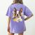 Floral Boston Terrier Women's Comfort Colors T-Shirt Back Print Violet