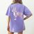 Floral FLower Boston Terrier Mom Grandma Women's Comfort Colors T-Shirt Back Print Violet