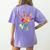 Flower American Sign Language ASL Teacher Teaching Deaf Women's Comfort Colors T-Shirt Back Print Violet