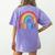 Fri-Yay Friyay Rainbow Colors Teacher Childrens Fun Designs Women's Comfort Colors T-Shirt Back Print Violet Fri-Yay Friyay Rainbow Colors Teacher Childrens Fun Designs Women's Comfort Colors T-Shirt Back Print Violet