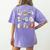 Ghost Reading Teacher Halloween Librarian Book Lover School Women's Comfort Colors T-Shirt Back Print Violet