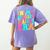 In My Glowing Teacher Era Groovy Colorful Bright Women's Comfort Colors T-Shirt Back Print Violet
