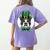 Green Boston Terrier Shamrock St Patricks Day Boston Terrier Women's Comfort Colors T-Shirt Back Print Violet