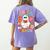 Groovy Halloween Trick Or Teach Retro Floral Ghost Teacher For Men Women Kids Women's Comfort Colors T-Shirt Back Print Violet