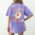 Groovy Halloween Trick Or Teach Retro Floral Ghost Teacher Women's Comfort Colors T-Shirt Back Print Violet