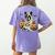 Halloween Boston Terrier Ghost Women's Comfort Colors T-Shirt Back Print Violet