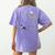 Halloween Boston Terrier And Skeleton Women's Comfort Colors T-Shirt Back Print Violet