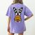 Halloween Dog Boston Terrier Mummy Costume Men Women Kids Women's Comfort Colors T-Shirt Back Print Violet
