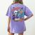 Halloween Skeleton Geography Teacher Pumpkin Bats Classroom Women's Comfort Colors T-Shirt Back Print Violet