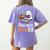 Halloween Teacher Women Cute Reading Ghost Read More Books Women's Comfort Colors T-Shirt Back Print Violet