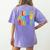 Happy 100th Day Of School 100 Days Brighter Girls Teacher Women's Comfort Colors T-Shirt Back Print Violet Happy 100th Day Of School 100 Days Brighter Girls Teacher Women's Comfort Colors T-Shirt Back Print Violet