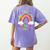 Happy 50th Days Of School Rainbow Teacher 50 Days Smarter Women's Comfort Colors T-Shirt Back Print Violet Happy 50th Days Of School Rainbow Teacher 50 Days Smarter Women's Comfort Colors T-Shirt Back Print Violet