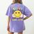 Happy Dot Day Hippie Flowers Smile Face Groovy Teacher Kids Women's Comfort Colors T-Shirt Back Print Violet