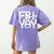 Happy Friyay Teacher Shirt Cute Teacher Fashion Fri-Yay Women's Comfort Colors T-Shirt Back Print Violet