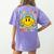 Happy To See Your Face Hippie Smile Back To School Teachers Women's Comfort Colors T-Shirt Back Print Violet