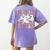 Haunted By My TBR Cute Ghosts Book Reading Teacher Halloween Women's Comfort Colors T-Shirt Back Print Violet