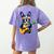 Hawaiian Boston Terrier & Pineapple Ukulele Summer Vacation Women's Comfort Colors T-Shirt Back Print Violet