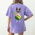 Hawaiian Boston Terrier Dog Pineapple Ukulele Summer For Men Women Girls Kids Women's Comfort Colors T-Shirt Back Print Violet
