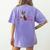 Heartbeat Boston Terrier Dog Women's Comfort Colors T-Shirt Back Print Violet