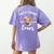 Just A Teacher Who Loves Cows Shirt Cute Highland Cow Women's Comfort Colors T-Shirt Back Print Violet