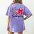 K Is For Kindergarten Teacher Coquette Bow Back To School Women's Comfort Colors T-Shirt Back Print Violet