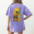 Kawaii Cats Lover Coffee Books Teacher Librarian Cat Women's Comfort Colors T-Shirt Back Print Violet