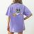 Kawaii Kids & Boys Astronaut Space Boston Terrier Dog Lover Women's Comfort Colors T-Shirt Back Print Violet
