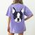 Kids Boston Terrier Dog For Women And Girls Women's Comfort Colors T-Shirt Back Print Violet