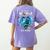 Be Kind Dolphin Autism Awareness Back To School Teacher Men Women Kids Women's Comfort Colors T-Shirt Back Print Violet