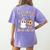 Kindergarten Boo Crew Halloween Floral Ghost Kinder Teacher Women's Comfort Colors T-Shirt Back Print Violet