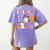 Kindergarten Boo Crew Spooky Kindergarten Halloween Teacher Women's Comfort Colors T-Shirt Back Print Violet