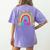 Kindergarten Rainbow Girls Boys Teacher First Day Of School Women's Comfort Colors T-Shirt Back Print Violet