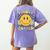 Kindergarten Squad Smile Face Teachers Kids Back To School Women's Comfort Colors T-Shirt Back Print Violet Kindergarten Squad Smile Face Teachers Kids Back To School Women's Comfort Colors T-Shirt Back Print Violet