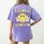 Kindergarten Teacher Team Hippie Smile Face Back To School Women's Comfort Colors T-Shirt Back Print Violet Kindergarten Teacher Team Hippie Smile Face Back To School Women's Comfort Colors T-Shirt Back Print Violet